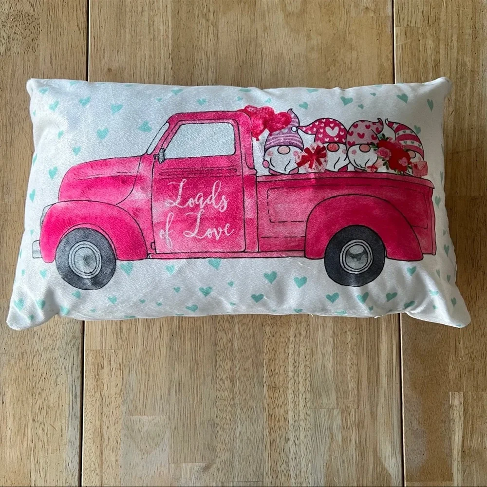 Valentines “Loads of Love” Gnome Throw Pillow with Lights